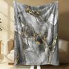Luxus Gold Marmorprint Flanelldecke Weiche Überwurfdecke für Bett Sofa Couch Heimdeko Moderne Geschenkdecke Warm Gemütlich