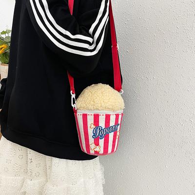 Kreative Popcorn-Eimertasche niedliche Mädchen Herz Aufbewahrungstasche Mädchen Studentin Ausgehen leichte vielseitige Umhängetasche