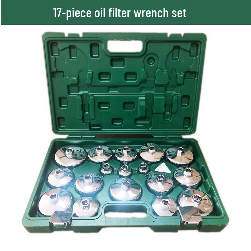 Steel Engine Oil Filter Wrench Set - Cap Style Auto Maintenance Tool