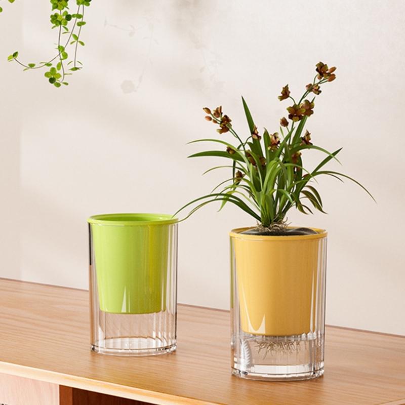 Selbstbewässernder Blumentopf Stilvoller Dekorativer Pflanztopf Selbstbewässernder Blumenkasten Für Zimmerpflanzen Einfache Pflege