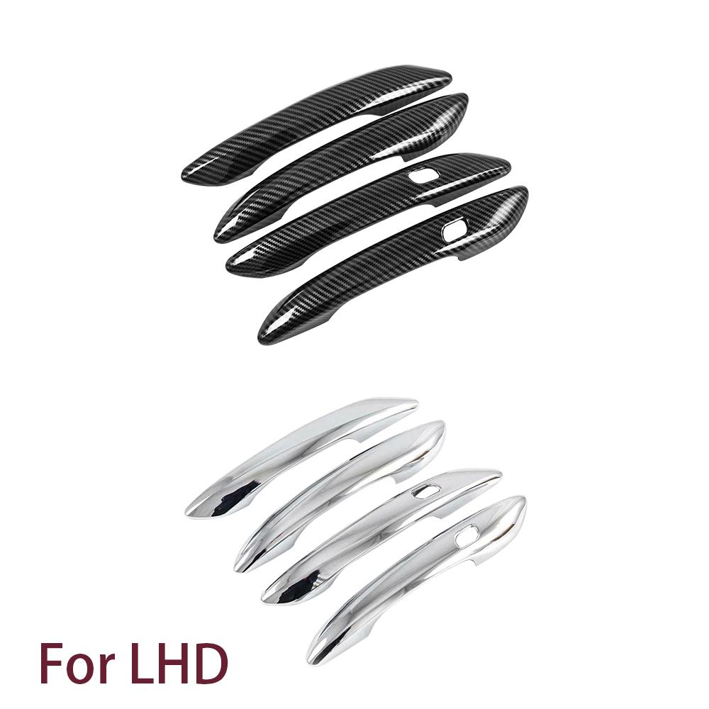 Carbon Fiber Style Door Handle Cover Trim 4Pcs For Hyundai Elantra CN7 / CN7 N 2021-2025 LHD RHD Exterior Decor Car Accessories