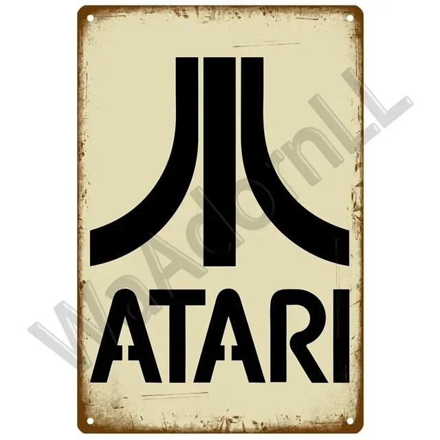 Vintage Tin Sign  Funny Gamer At Work Metal Signs for Home Club Game Room Man Cave  Retro Wall Decor