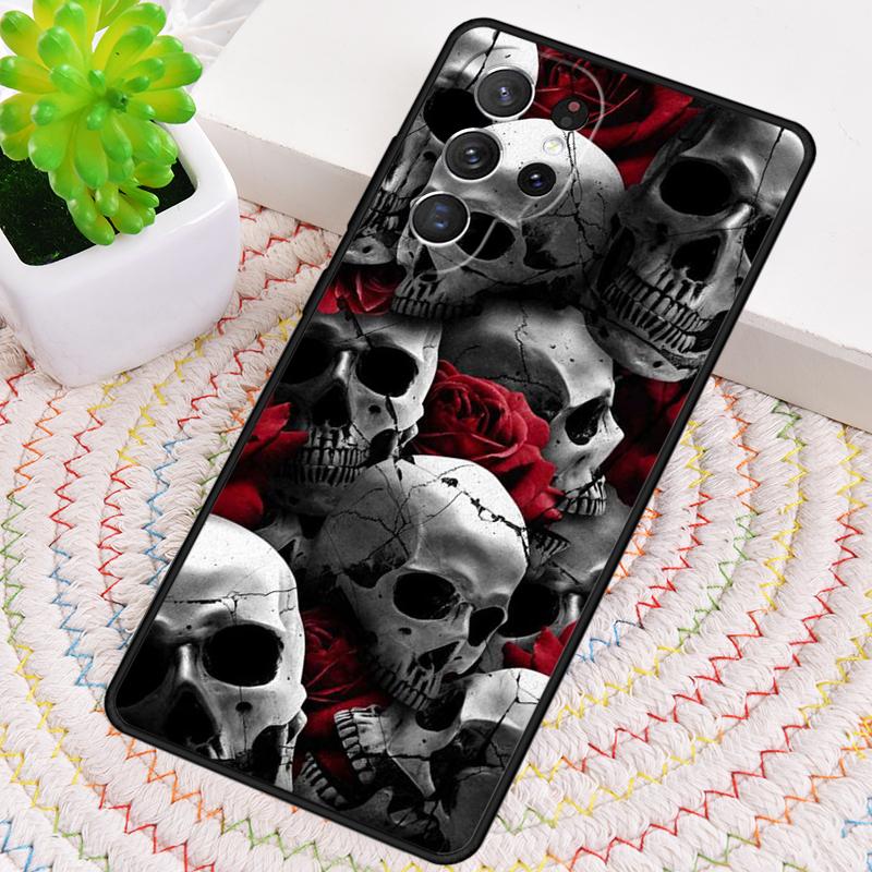 Satanic Scary Skull soft Phone Case For Samsung Galaxy note 10 pro S26 S25 S24 S23 S22 Ultra Plus S21 FE S20 Shockproof Cover