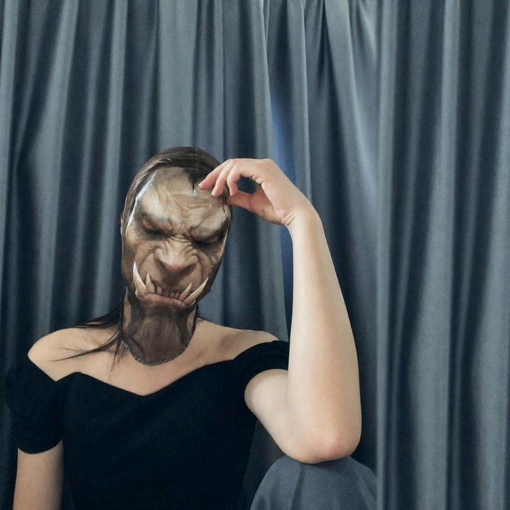 Mesh Visualized Full Face Mask for Halloween Breathable Zombie Mask Halloween Masks  Cosplay Events