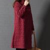 Lady Dress Solid Color Stand Collar Casual Loose Knee Length Winter Dress for