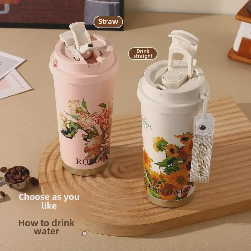 Lily of the Valley Stainless Steel Insulated Coffee Cup - Luxury Double-Walled Design