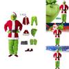 The Grinch Themed Christmas Cosplay Suit With Polyester Material For Stage Performances