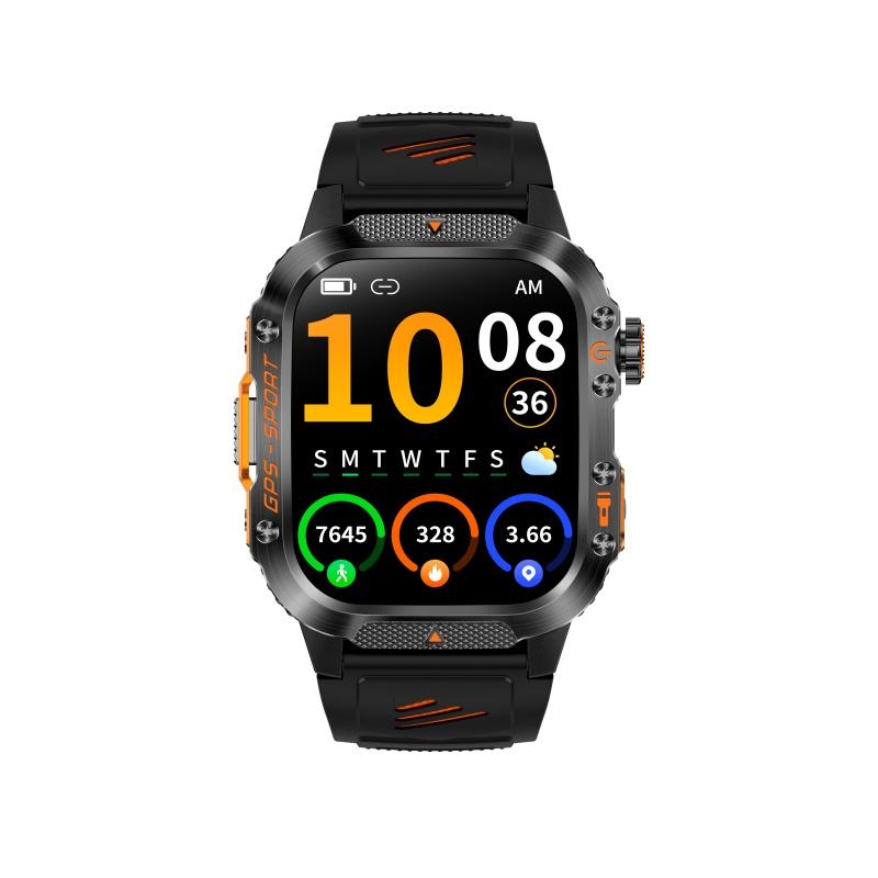 Rainbuvvy HT36 Bluetooth Smart Bracelet 2.01inches IPS BT5.3 Bluetooth Call IP68 Waterproof 540mAh Android GPS Smartwatch Multi-language
