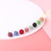 Soft Clay Crystal Ball Ear Stud with Bone Setting, Fashionable for Daily Wear, Full Diamond Design, High-end Romantic Couple Ear Stud Earrings