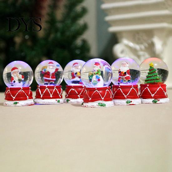 Décoration de Maison Boule à Neige en Verre Décoration Exquise pour les Fêtes Artisanat Lumineux Boule de Noël Arbre Père Noël Bonhomme de Neige Ornement