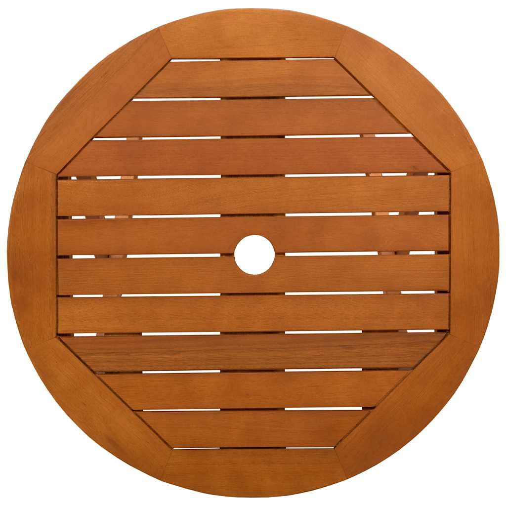 Foldable Garden Table Ø60x75 Cm Solid Eucalyptus Wood