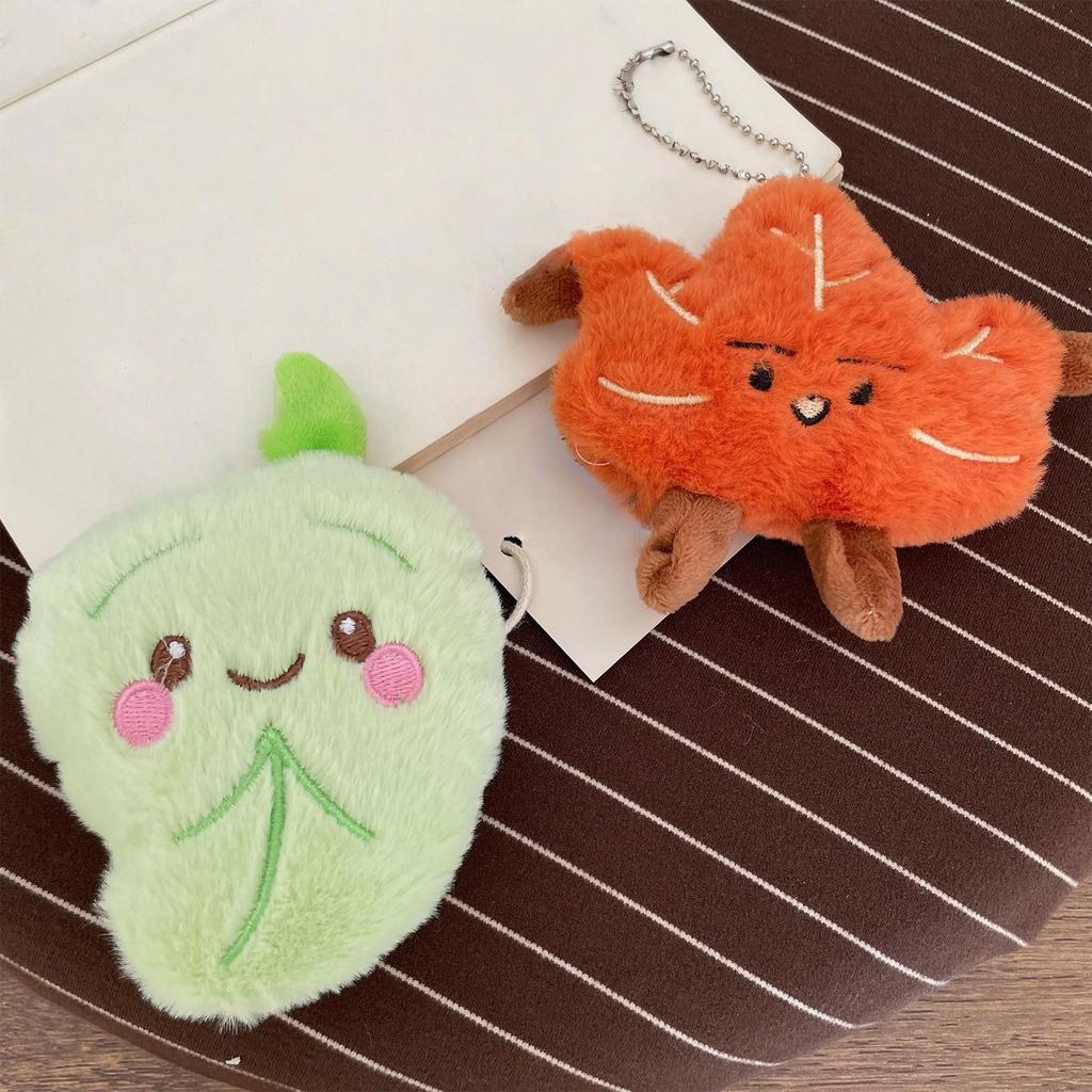 Leaf Bag Pendant Bag Charm Leafing Keyring Plush Texture Key Accessory Suitable for Fashion Ladies and Girls Present