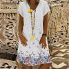 Women Casual Loose Dandelions Dress Fashion Beach Style Temperamental  Dress