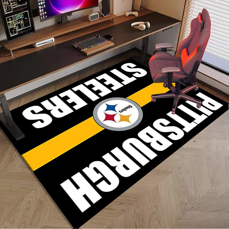 Pittsburgh Steelers Logo Area Rug for Office, Chair Rug, Decorative Carpet Livingroom Mat, Large Size Fan gifts Christmas gifts