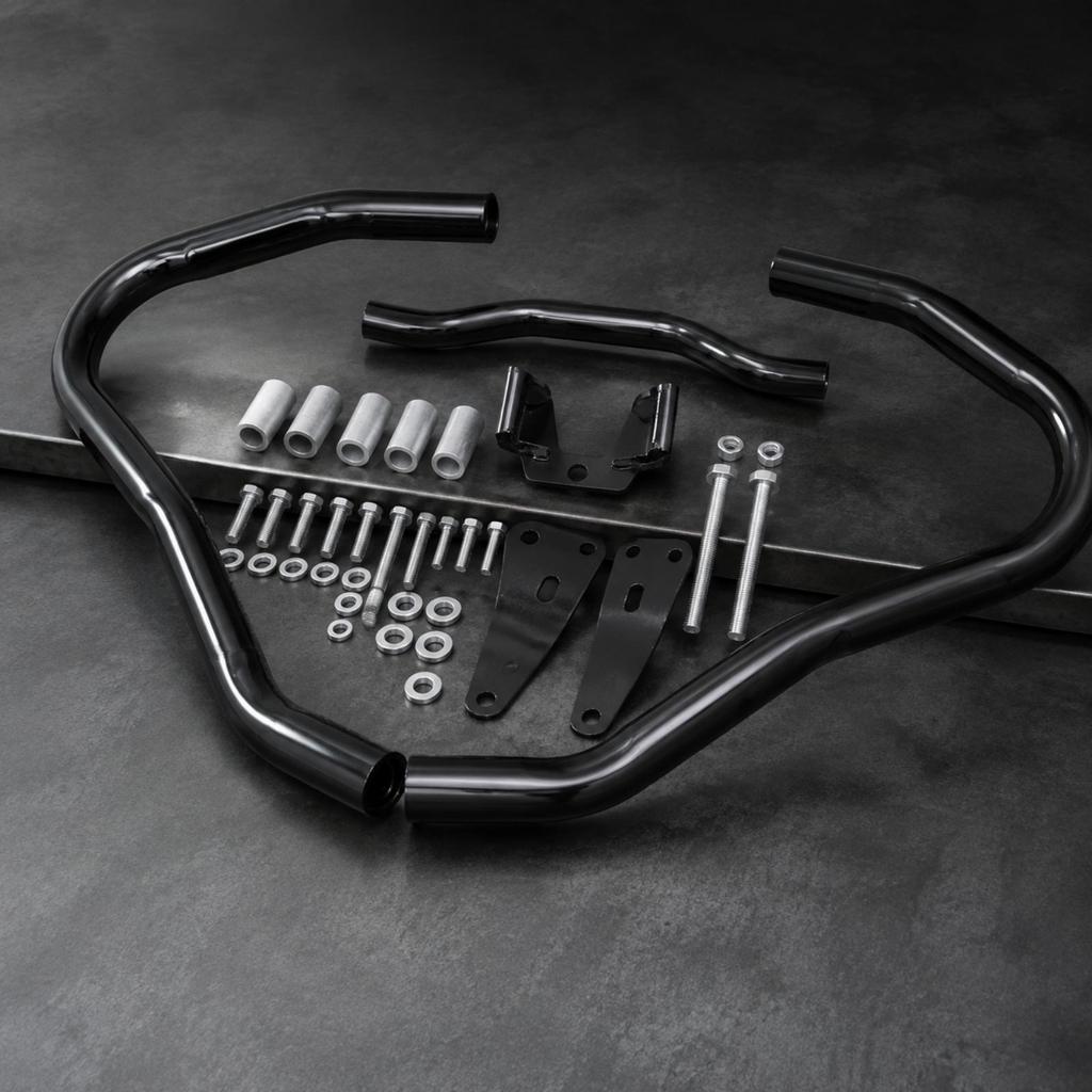 German Motorcycle Brand Model 18 Engine Impact Bar Glossy Black Front