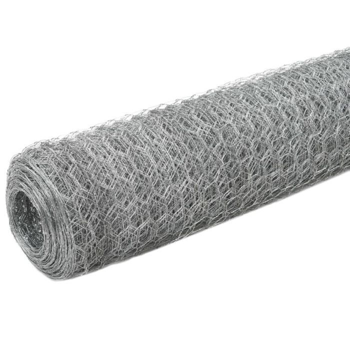 VidaXL Grillage Acier Galvanisé 25x1,2 m Hexagonal Argenté Clôture de Jardin 143328
