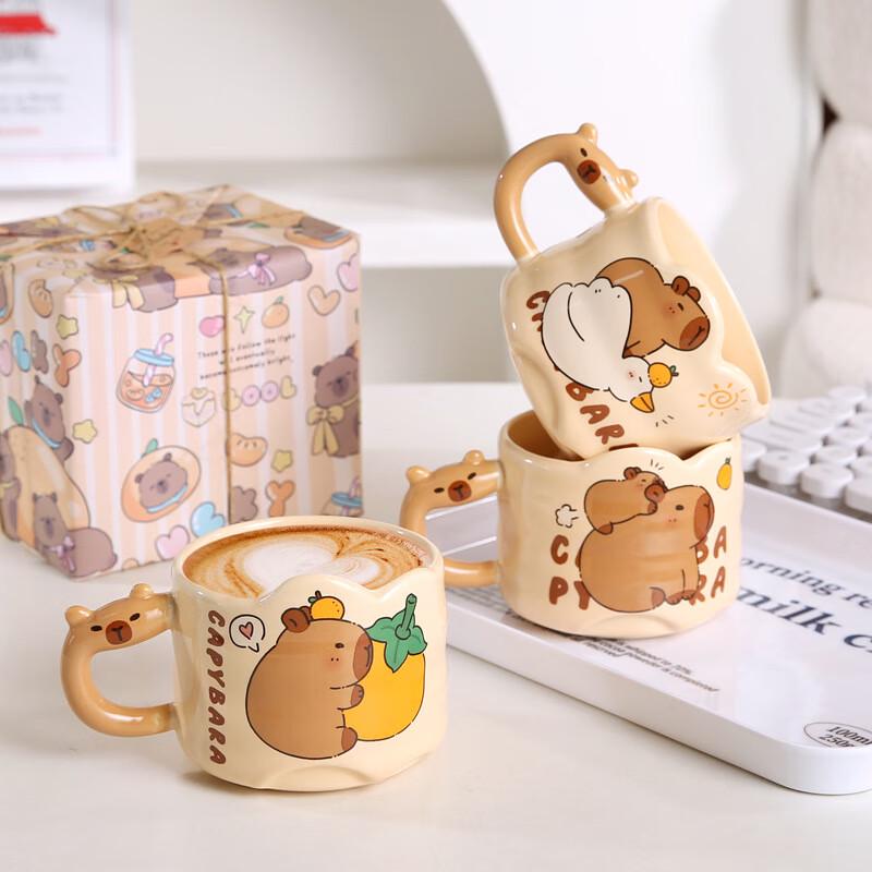 Minxun Capybara Ceramic Tea Infuser Mug Gift Set