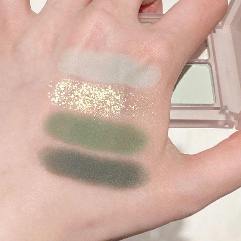 Kapeine Four Color Eyeshadow Palette Matte Shimmer Low Saturation Mint Green