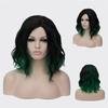 Curly Cosplay Wigs  for Women Short Blue purple Pink Green Golden Yellow Side Part Heat Resistant Fiber Synthetic Hair