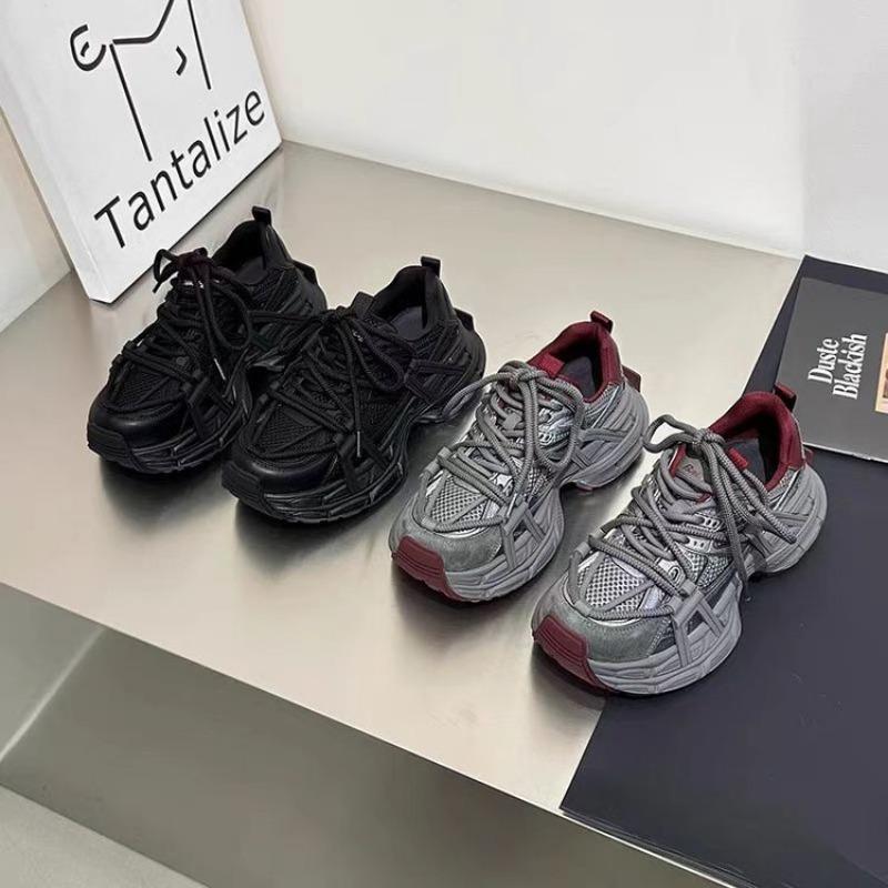 2024 Fashion New Women's Thick-soled Round-Toe Mesh Lightweight Anti-Slip Breathable Casual and Comfortable Women's Sports Shoes