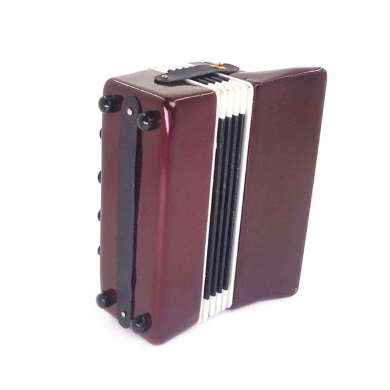 1/12 Dollhouse Wooden Accordion Miniature Musical Instruments Model Collection