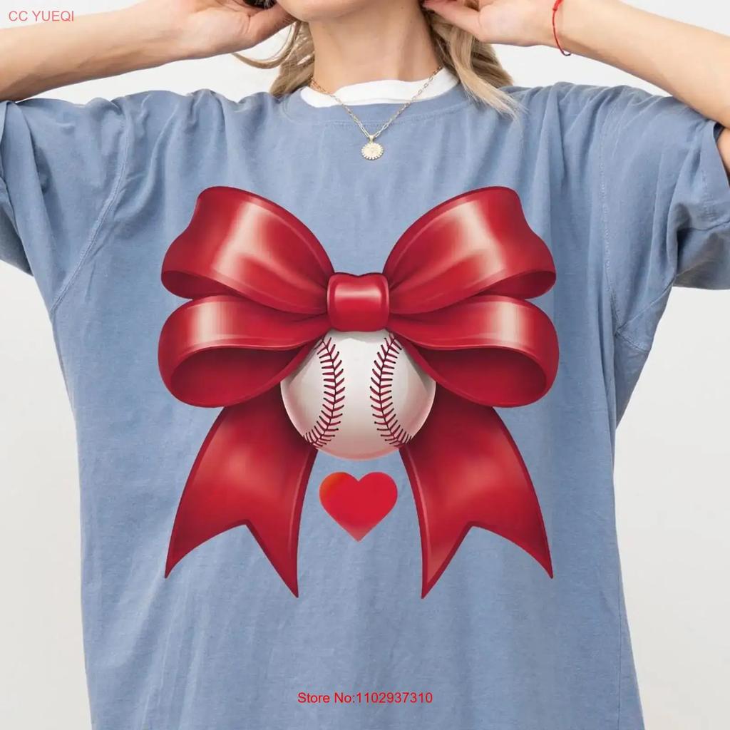 Baseball Coquette Bow T Shirt Mama Game Day Season Sport Mom Vintage Unisex Stretched Top For Everyday Wear Streetwear