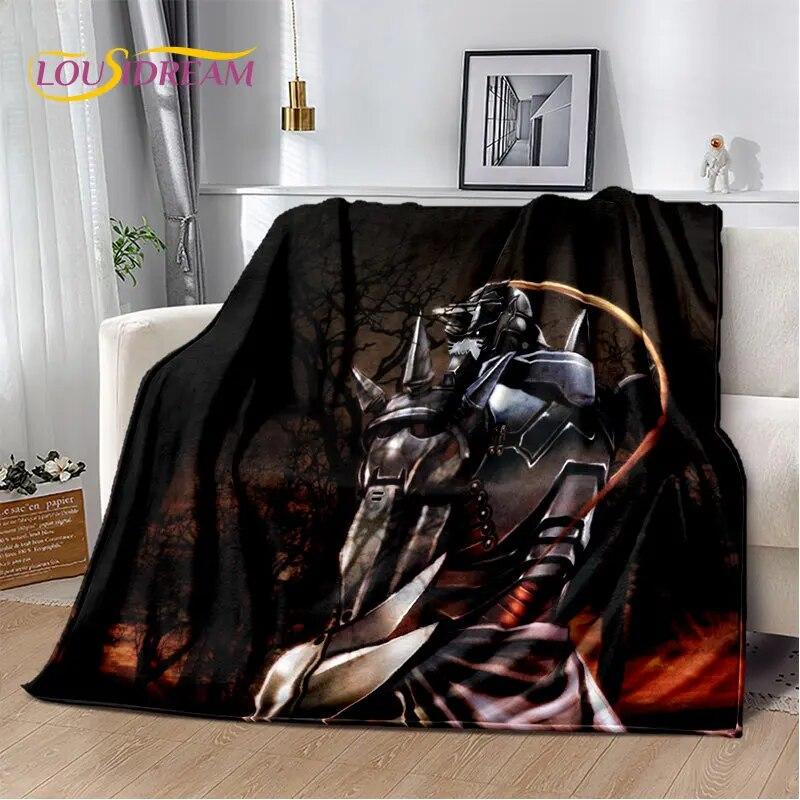 Fullmetal Alchemist Anime Cartoon Soft Plush Blanket,Flannel Blanket Throw Blanket for Living Room Bedroom Bed Sofa Picnic Cover