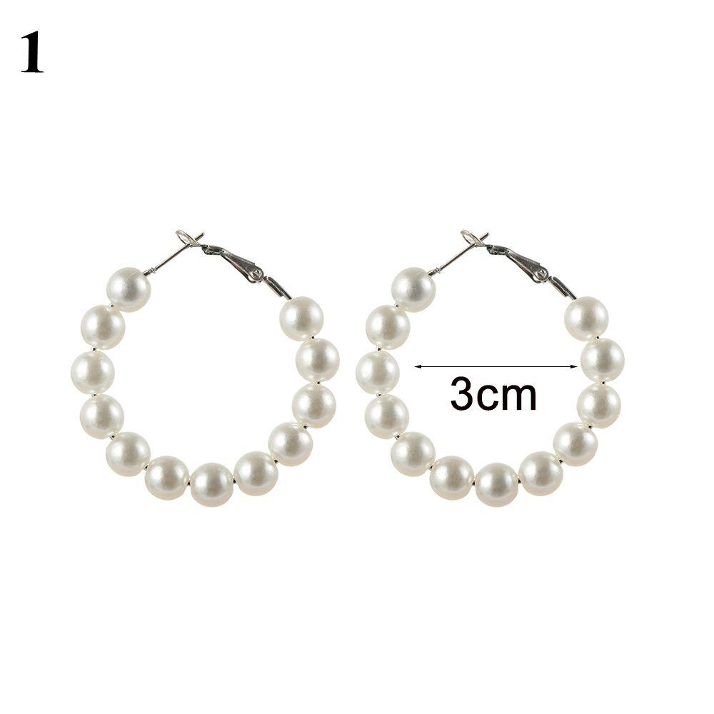 

Ювелирные изделия мода свадьба помолвка круглая форма висячие серьги-гвоздики элегантный жемчужный обруч серьги 1