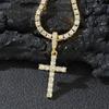 Hot Selling Cross Pendant with Rhinestone Cuban and Single Row Tennis Chains