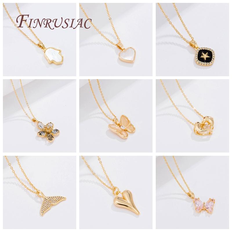 Gold Plated Brass Metal Initial 26 Letters Pendants Pendants Necklace For Women Jewelry Accessories Thin Chain Necklaces Female