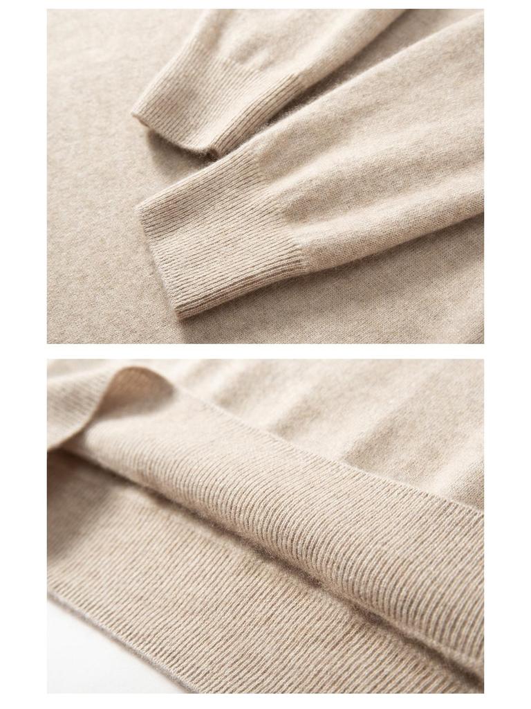 Men's Cashmere Polo Collar Sweater - Loose Fit, Long Sleeve Knitwear for Autumn & Winter