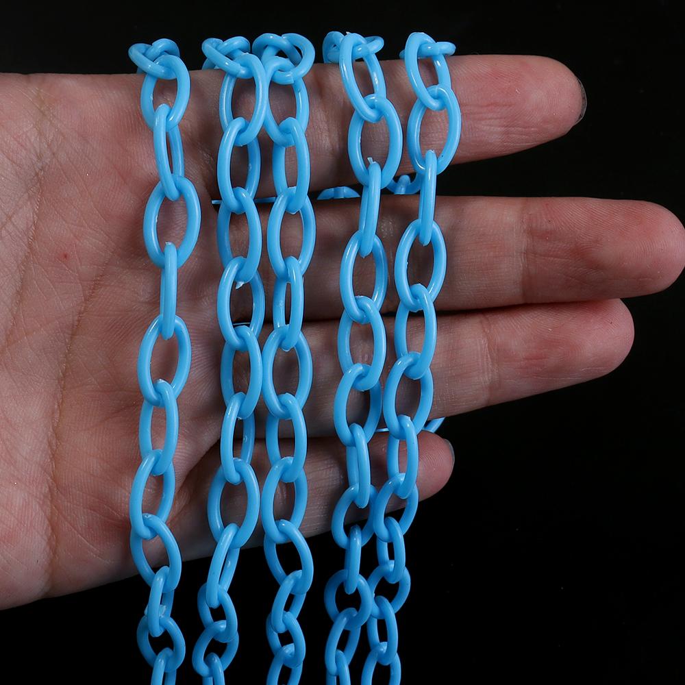 5pcs/lot 50cm Plastic Link Chain Colorful Extension Chains For Jewelry Making DIY Bracelet Necklace Phone Key Bag Chain Supplies