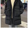 Men's 2025 Mid-length Down Jacket - Winter Thickened Casual Hooded Outerwear for Youth Fashion and Cold Protection