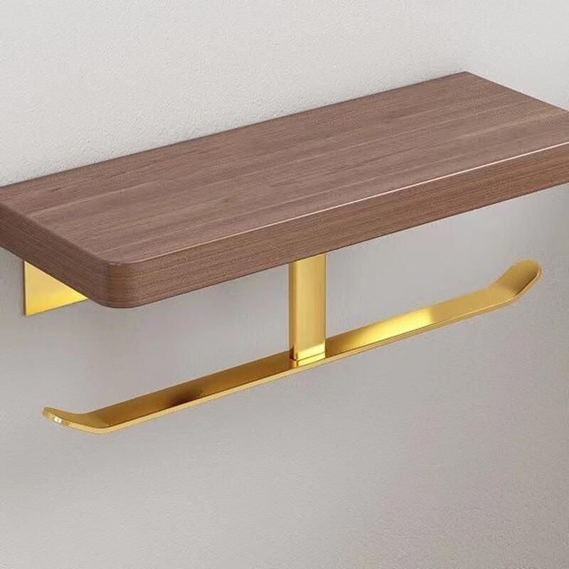 

MDNG Walnut Wood Tissue Holder with Storage Shelf