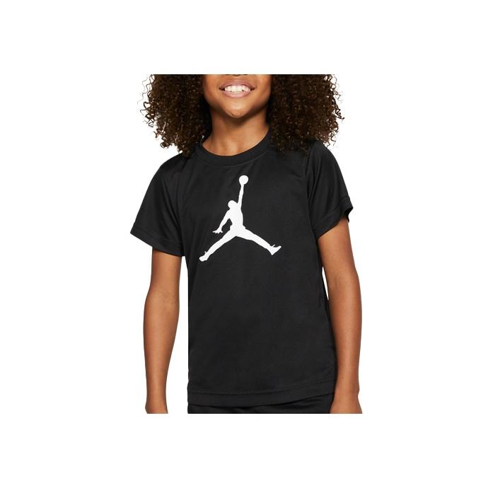 Jordan T-Shirt Color Block Logo Print Pullover Short Sleeve Kids Tops Black HA2892-023