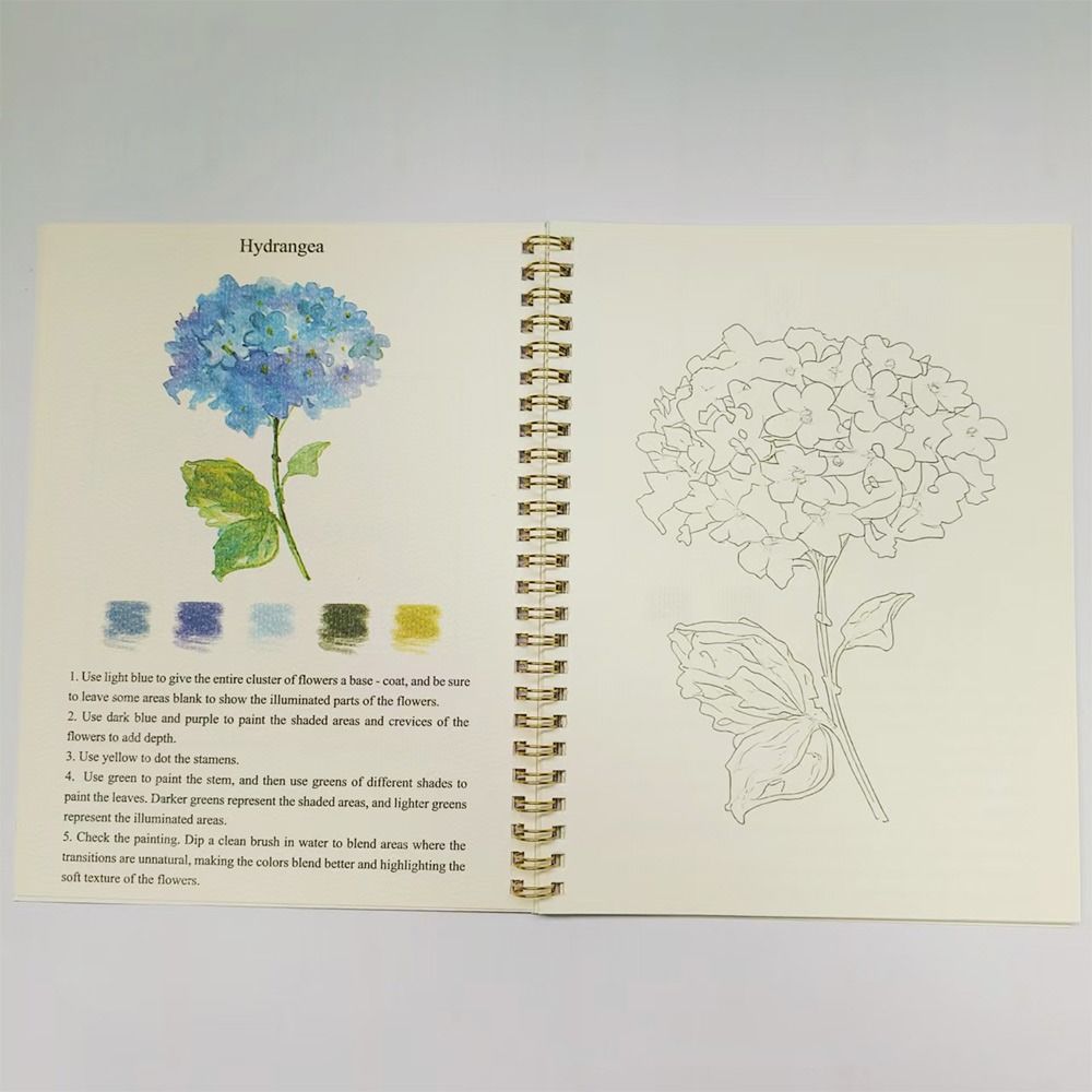 Quaderno di Acquerello per Principianti Guida all'Apprendimento Artistico Fai-da-Te Quaderni di Acquerello Libro da Colorare Set di Pitture ad Acquerello