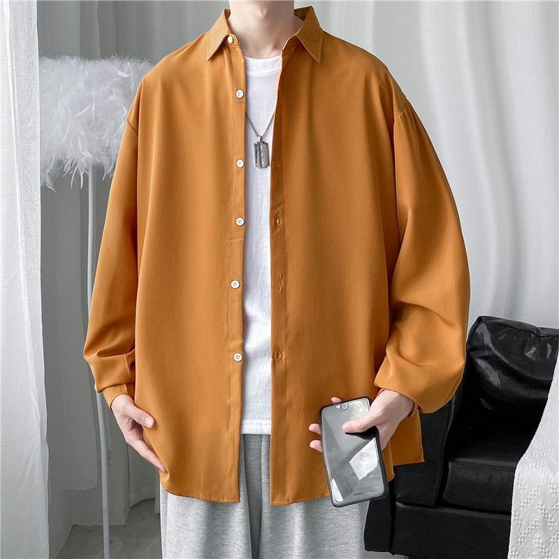 Men Korean Fashion White Long Sleeve Shirts Mens Harajuku Black Oversized Shirt Male Button Up Shirts Blouses 3XL
