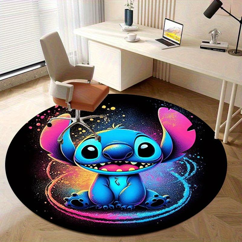 1pc Stitch Themed Home Office Outdoor Round Carpet Gift, Colorful Galaxy Design for Room DecorRD05200