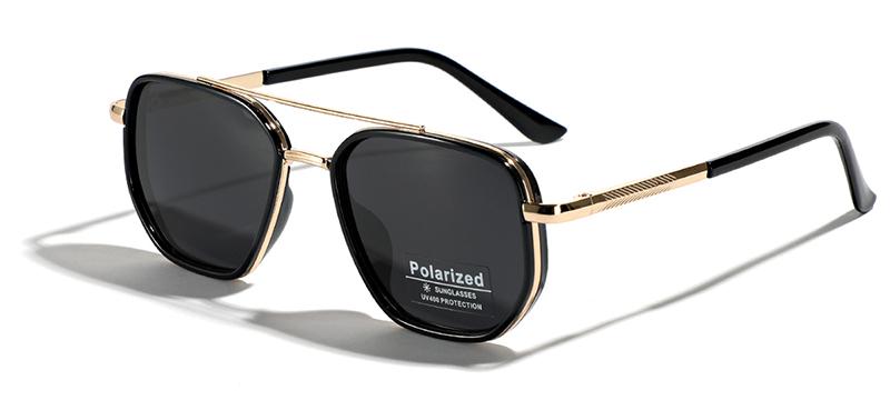 

Peekaboo TR90 polarized sunglasses men retro style metal square sun glasses for women double bridge driving green black uv400 as show in photo