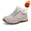 TUINANLE Couple Outdoor Hiking Shoes Warm Plush Flat Lace Breathable Soft Sole Low-top Boots Unisex Camping