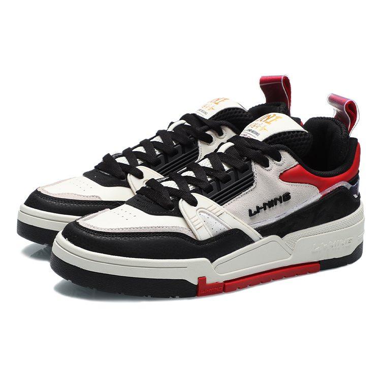 Li Ning 001 BTC Skateboard Shoes Men's Low Top Black/Red/White AECR001-3