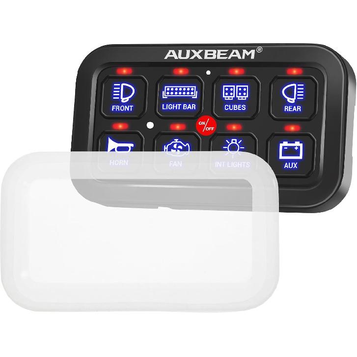 Водонепроницаемая крышка Auxbeam для панели переключателей, Защитный чехол из ПВХ для 8-позиционной панели переключателей BA80, GA80, BB80, GB80, AR-800, AR-820, RA80 X2, Защитный рукав