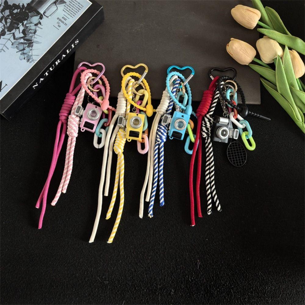 Miniature Love Hanging Buckle Colorful Camera Pendant Cute Nylon Rope Bag Pendant  Car Key Pendant
