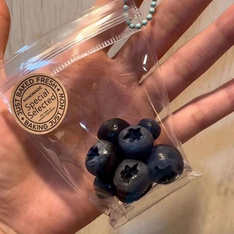 

Realistic Blueberry Cluster Squishies Soft Slow Rebound Hand Pinch Portable Keychain Anti-Stress Handmade Toy
