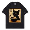 Funny Cat Ramen Graphic T Shirts Men Women Clothing High Quality Fashion Tshirts Summer Casual Short Sleeve T Shirt Streetwear