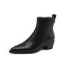 Fashion Black Booties Leather Elegant With Medium Heels Woman Short Shoes Hot Comfortable Chic On Offer Trend 2025 Ankle Boots for Women