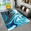 Sophisticated Nordic Blue and Gold Marble Floor Mat Geometric Carpet for Living Room or Bedroom Non-Slip Rug for Sofa Doormat
