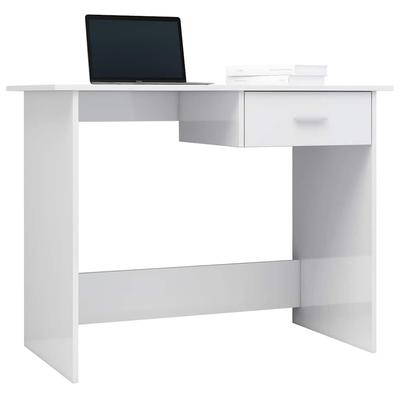 Glossy White Desk 100*50*76 Cm Particleboard