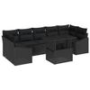 VidaXL Set de canapé de jardin 8 pièces avec coussins en poly rotin noir 3357696