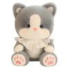 Cute Black-Gray Large-Eyed Kitten Plush Toy – Children's Cartoon Cat Doll
